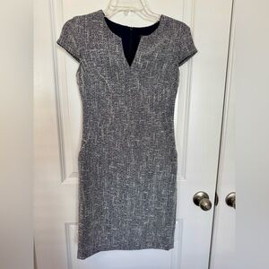 Banana Republic Gray Textured Midi Dress